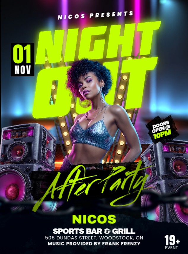 Nicos Night Out - Sat Nov 1 2025