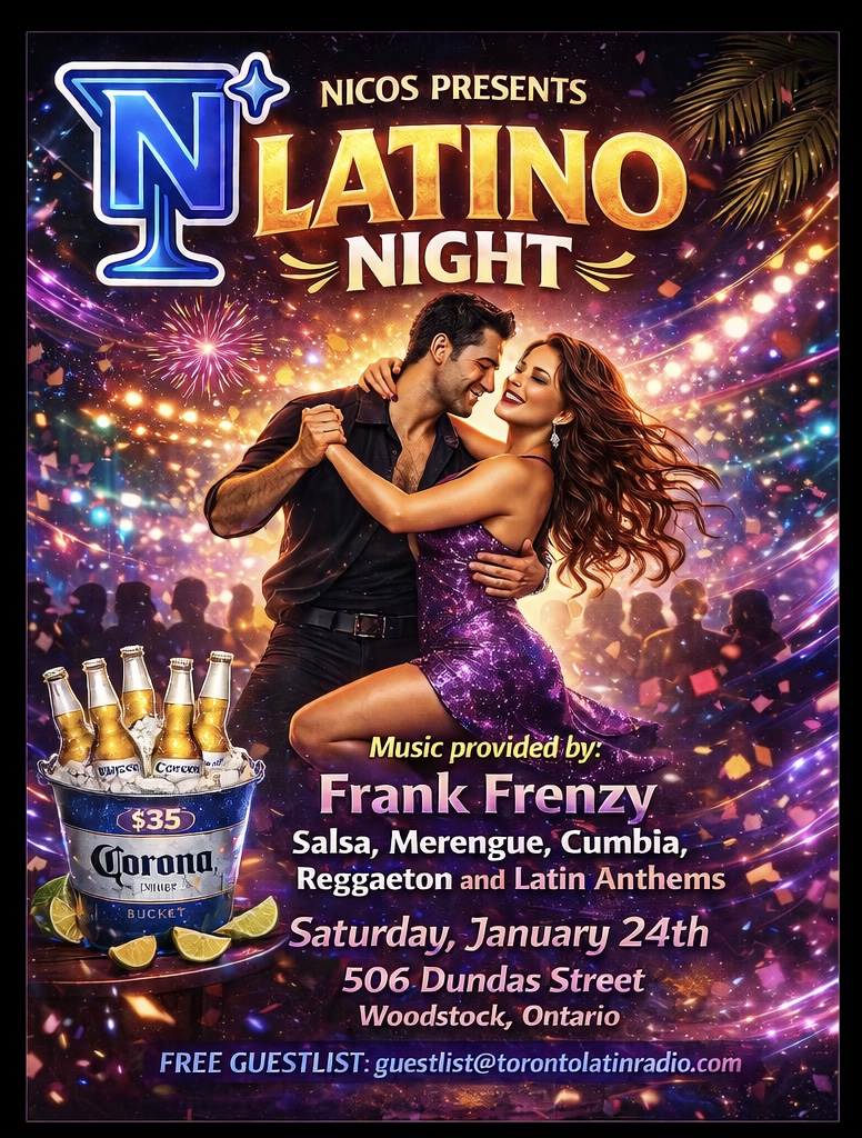 Latino Night with Frank Frenzy, Saturday January 24, 2026 at Nicos Sports Bar and Grill